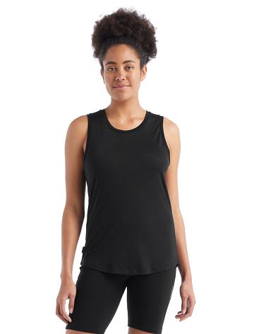 Dámské Tričko Icebreaker Merino Sphere II Tank Černé | CZ 1375LISH